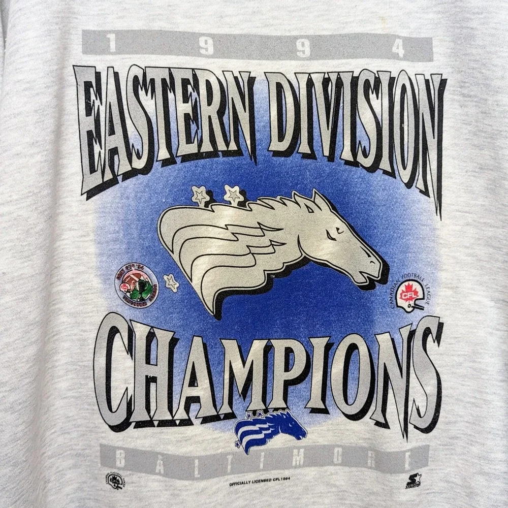 VTG Baltimore Colts 1994 Champions Grey‎ Cup CFL Football Crewneck Sweatshirt XL
